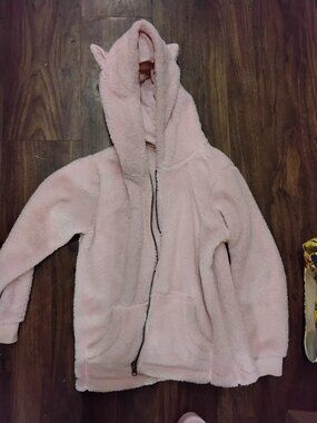 New pink fluffy sweater with ears